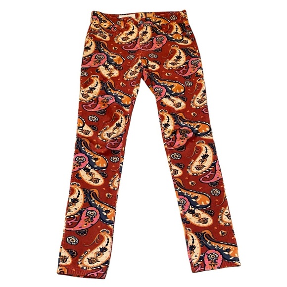 Pilcro And The Letterpress Anthropologie‎ Paisley Corduroy Pants Serif Size 30 - Picture 2 of 13